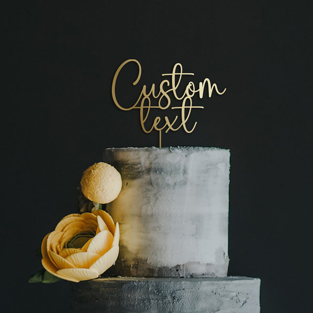 Wedding Ceremony Supply - Niestandardowy tekst Złoty akrylowy topper na