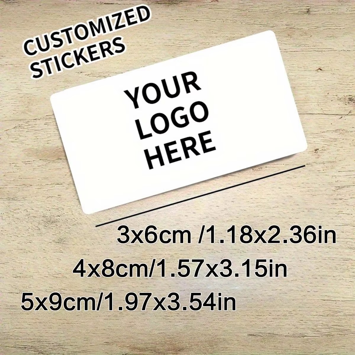 Wedding Shop - Niestandardowe naklejki prostokątne – Personalizowane logo