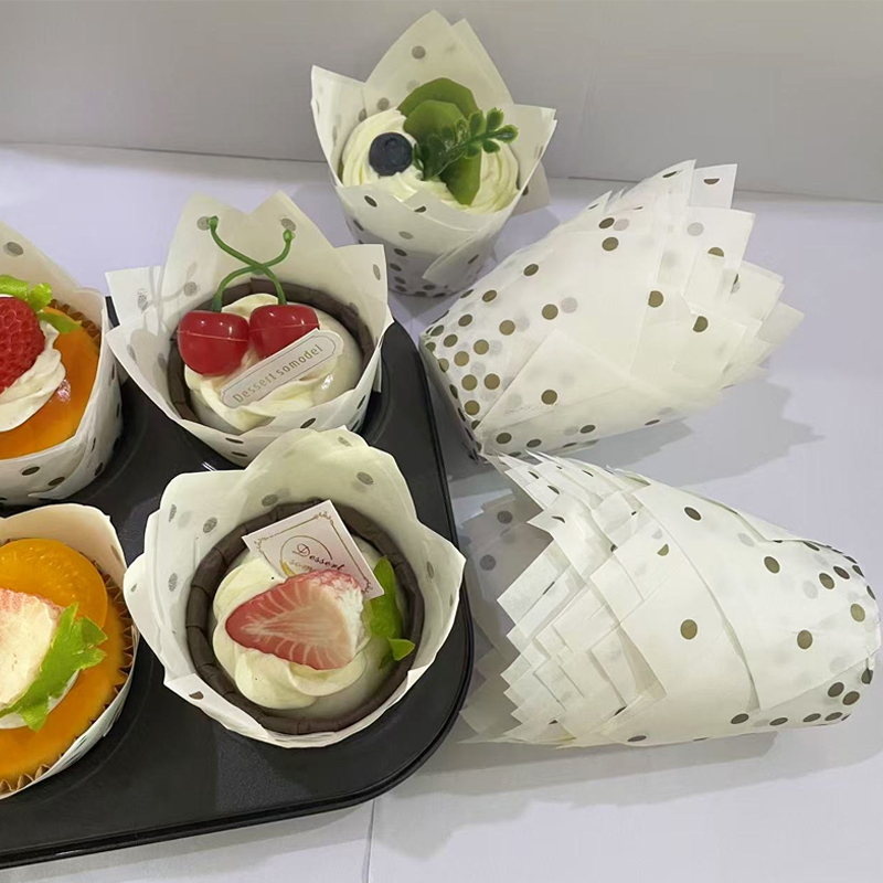 Wedding Cake Supply - 50/100 szt. Złote papilotki w kształcie