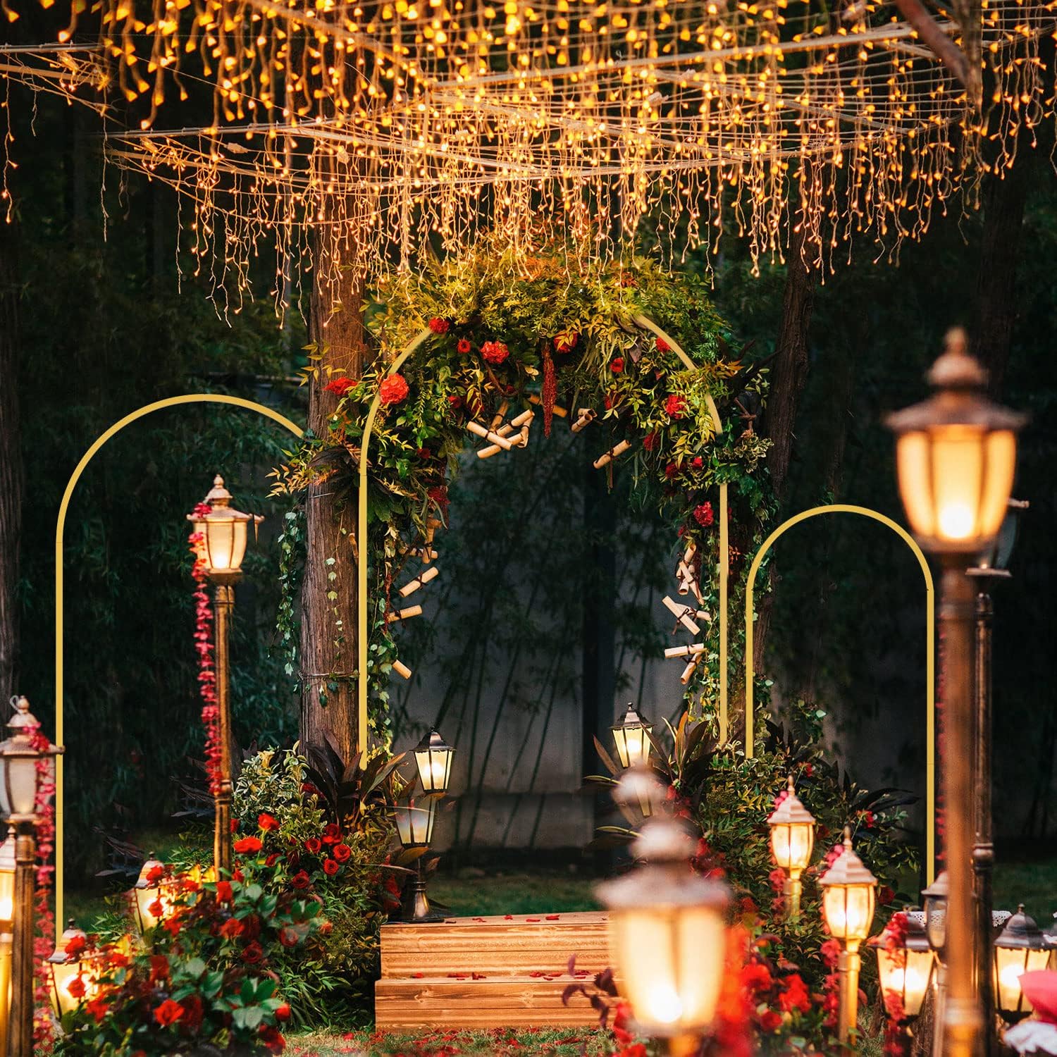 1 szt. Złoty Metalowy Łuk Tło  – Wedding Support recenzja i cena